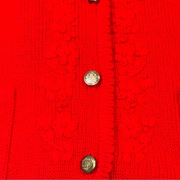 Vintage Tally-Ho Red Cardigan Sweater Floral Embroidery Grannycore XL - Picture 4 of 9